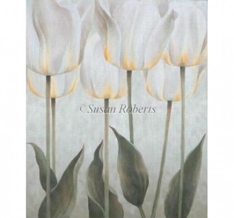 click here to view larger image of White Tulips - 18ct (hand painted canvases)