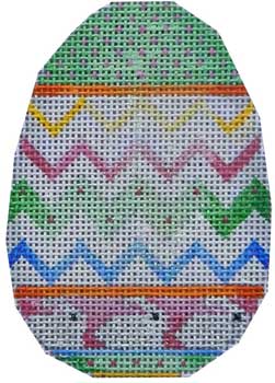 click here to view larger image of Chevron/Bunnies Egg (hand painted canvases)