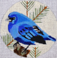 click here to view larger image of Blue Bunting Ornament (hand painted canvases)