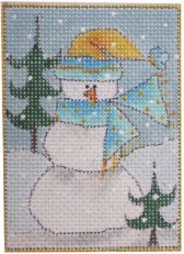 click here to view larger image of Woodland Christmas Portrait - The Snowman (hand painted canvases)