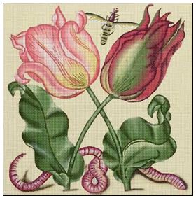 click here to view larger image of Vintage Tulips (hand painted canvases)