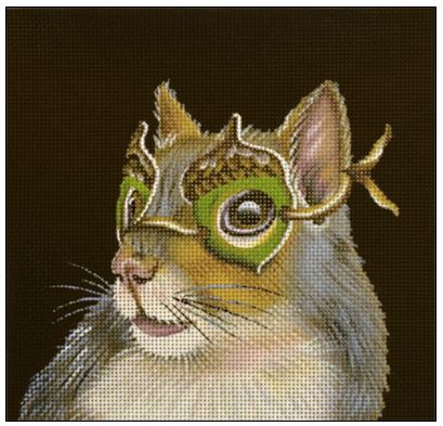 click here to view larger image of Acorn Masked Squirrel (hand painted canvases)