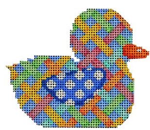 click here to view larger image of Multi Diagonal Lattice Duckie (hand painted canvases)