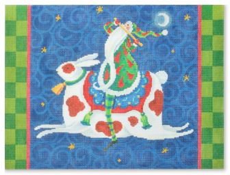 click here to view larger image of Santa Riding Rabbit (hand painted canvases)