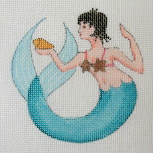 click here to view larger image of Conch Mermaid Coaster (hand painted canvases)