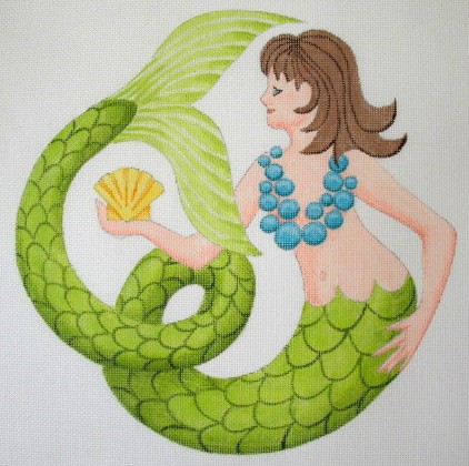 click here to view larger image of Scallop Mermaid - 18ct (hand painted canvases)