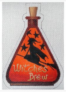 click here to view larger image of Witches Brew Halloween Bottle (hand painted canvases)