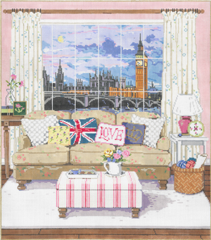click here to view larger image of View of London (hand painted canvases)