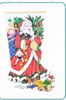 click here to view larger image of Kris Kringle Stocking (hand painted canvases)
