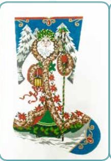click here to view larger image of Elegant Santa 1 Stocking (hand painted canvases)