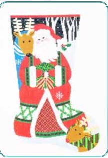 click here to view larger image of Loving Santa Stocking (hand painted canvases)