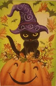 click here to view larger image of Pumpkin Kitty (hand painted canvases)