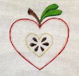 click here to view larger image of Apple - Hearts Of The Month (hand painted canvases)