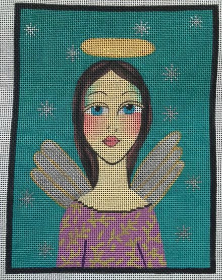 click here to view larger image of Folk Art Angel Window (hand painted canvases)