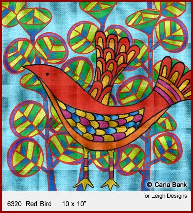 click here to view larger image of Red Bird (hand painted canvases)