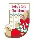 click here to view larger image of Babys First Christmas Mini Sock (hand painted canvases)