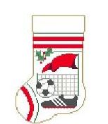 click here to view larger image of Sports Mini Sock - Soccer (hand painted canvases)