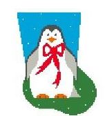 click here to view larger image of Penguin Mini Sock (hand painted canvases)