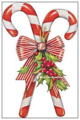 click here to view larger image of Candy Canes (hand painted canvases)