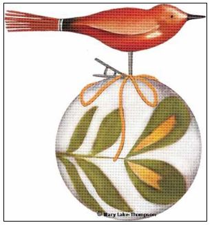 click here to view larger image of Bird Ball Ornament (hand painted canvases)