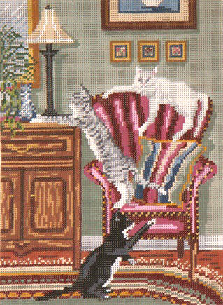 click here to view larger image of Cats At Home (hand painted canvases)