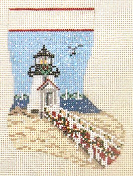 click here to view larger image of Brant Point Lighthouse Mini Stocking - 13ct (hand painted canvases)