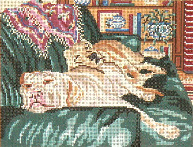 click here to view larger image of Dog Tired - 13ct (hand painted canvases)