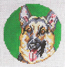 click here to view larger image of German Shepherd Ornament - 18ct (hand painted canvases)