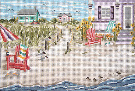 click here to view larger image of Beachside Cottage - 13ct (hand painted canvases)