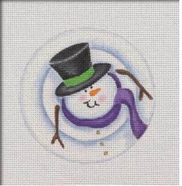 click here to view larger image of Stacked Snowman Sam Ornament (hand painted canvases)