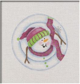 click here to view larger image of Stacked Snowman Samantha Ornament (hand painted canvases)