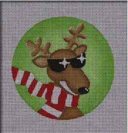 click here to view larger image of Cool Reindeer Ornament (printed canvas)
