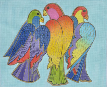 click here to view larger image of Balinese Birds (hand painted canvases)