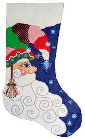 click here to view larger image of Santas Profile Stocking (hand painted canvases)