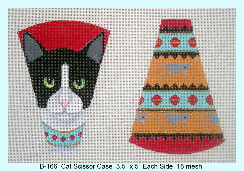 click here to view larger image of Cat Scissor Case (hand painted canvases)