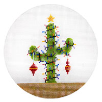 click here to view larger image of Cactus w/Lights Ornament (hand painted canvases)