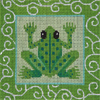 click here to view larger image of Turquoise Frog Patch (hand painted canvases)