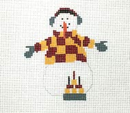 click here to view larger image of Check Snowman Ornament (hand painted canvases)