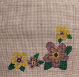 click here to view larger image of Purple and Yellow Flowers (hand painted canvases)