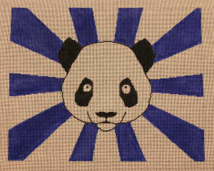 click here to view larger image of Handbag - Panda Bear w/Blue Rays (hand painted canvases)