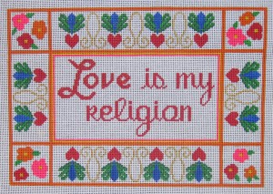 click here to view larger image of Love Is My Religion (hand painted canvases)