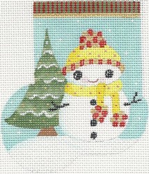 click here to view larger image of Squishy Snowboy Mini Sock (hand painted canvases)