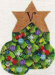click here to view larger image of Christmas Tree Mini Sock - V (hand painted canvases)