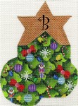 click here to view larger image of Christmas Tree Mini Sock - B (hand painted canvases)