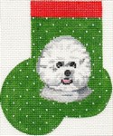 click here to view larger image of Bichon Frise Mini Sock (hand painted canvases)