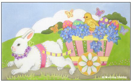 click here to view larger image of Bunny Cart (hand painted canvases)