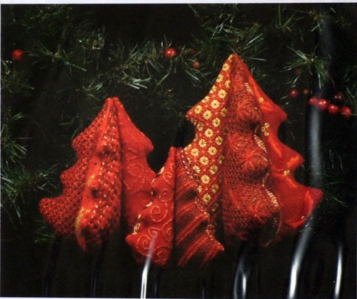 click here to view larger image of 3D 9in Christmas Tree - Red (hand painted canvases)