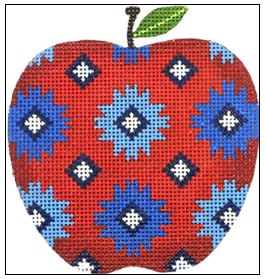 click here to view larger image of Quilt Apple (hand painted canvases)