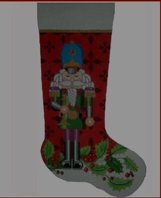 click here to view larger image of Trumpeter Stocking (hand painted canvases)