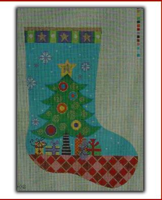 click here to view larger image of Twirls and Swirls Tree Stocking (hand painted canvases)